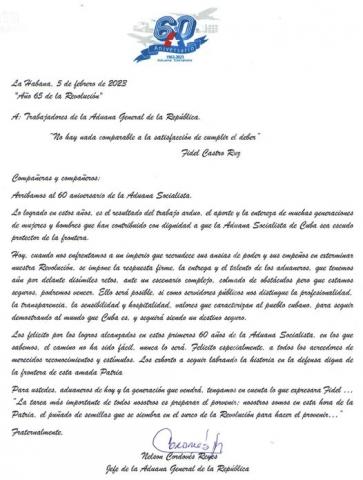 carta 60 aniversario