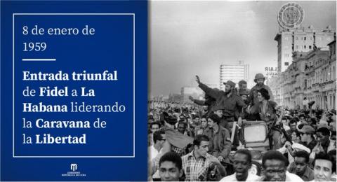 Entra a La Habana el Comandante Fidel Castro.