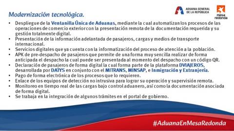 #AduanaEnMesaRedonda| Modernización tecnológica 