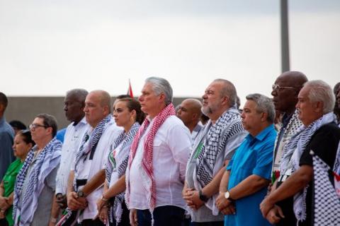 Jóvenes cubanos se movilizan en solidaridad con pueblo de Palestina