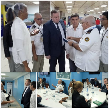 Visita instalaciones de la Terminal No.3 del Aeropuerto Internacional "José Marti" el Jefe de la Técnica Canina del Servicio Federal de Aduanas de Rusia.