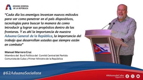 Palabras del primer ministro en el 62 aniversario de la aduana socialista