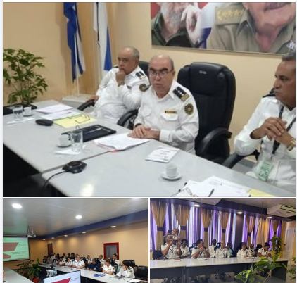 Balance del Trabajo del aeropuerto internacional José Martí Presidido por Nelson Cordovés Reyes el Jefe de la Aduana General de la República y William Pérez González  Vicejefe Primero  