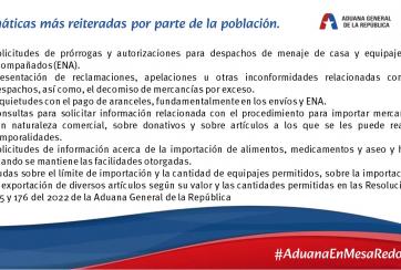 #AduanaEnMesaRedonda| Temáticas más reiteradas por parte de la población.