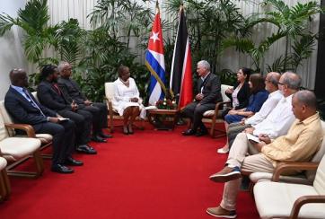 Recibe presidente Díaz-Canel a Bridgid Annisette-George, líder parlamentaria de Trinidad y Tobago