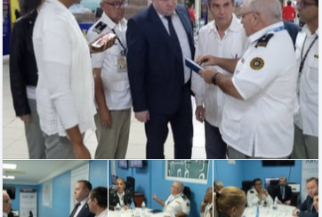 Visita instalaciones de la Terminal No.3 del Aeropuerto Internacional "José Marti" el Jefe de la Técnica Canina del Servicio Federal de Aduanas de Rusia.