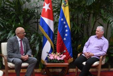 Recibe Díaz-Canel a presidente de la Asamblea Nacional de Venezuela