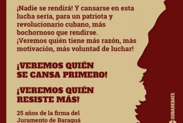 Fidel hace 25 años en Baraguá: !No nos hemos cansado ni nos cansaremos!